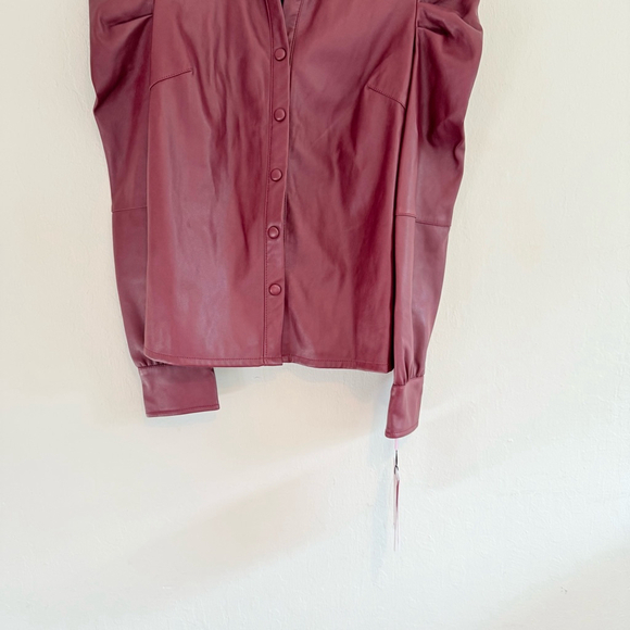 Avec Les Filles Women's Maroon Red Button Up Shirt Size Small NWT - Picture 3 of 8